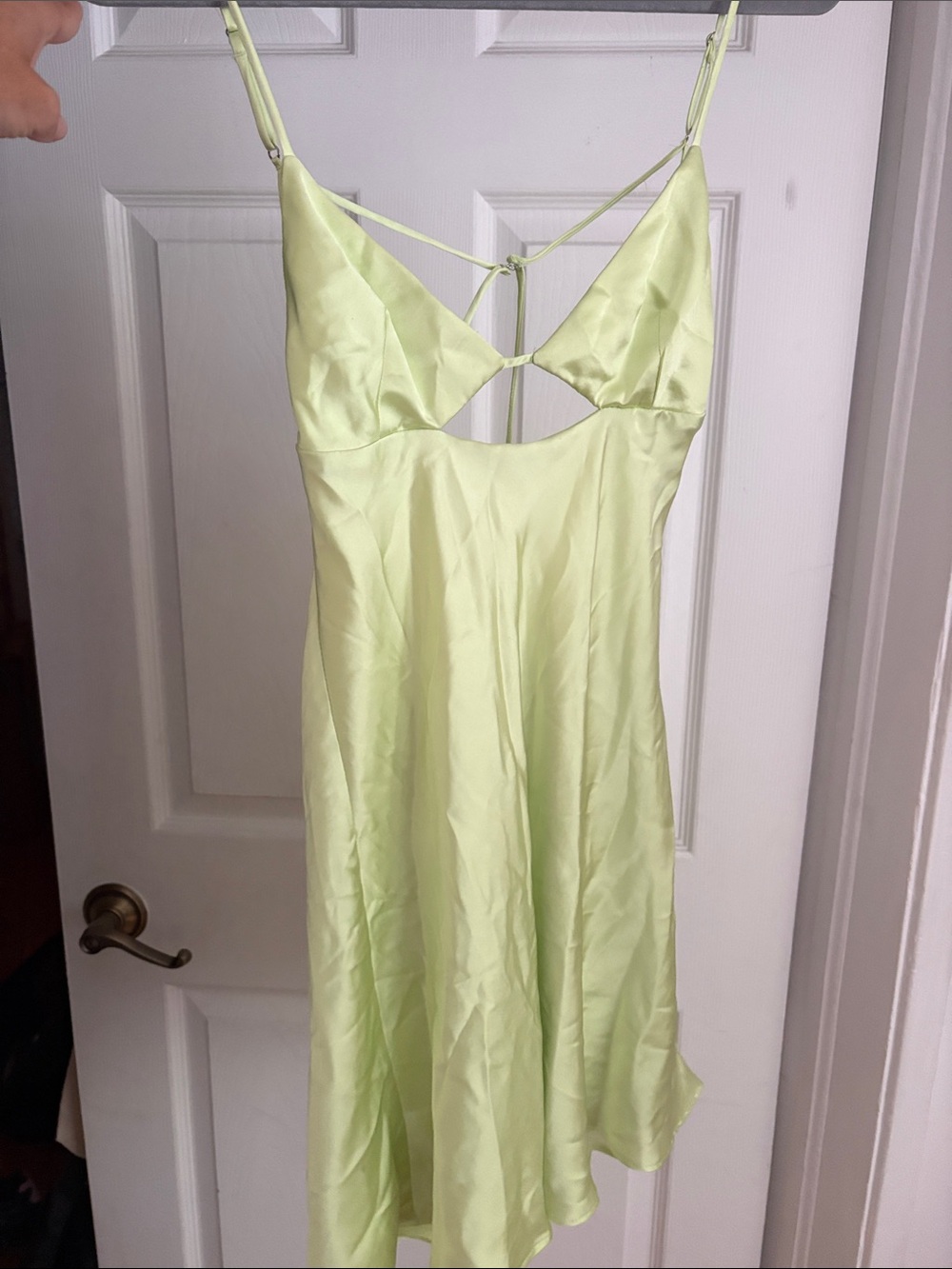 Zara Pale Lime Slip Mini Dress